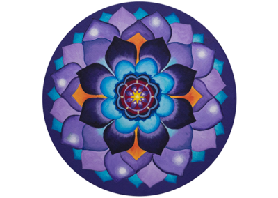 Mandala pétalos morado y azul