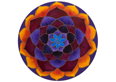 Mandala violeta y amarillo